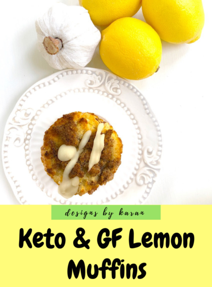 Keto and GF – Lemon Sour Cream Muffins with Lemon Crumble and Glaze