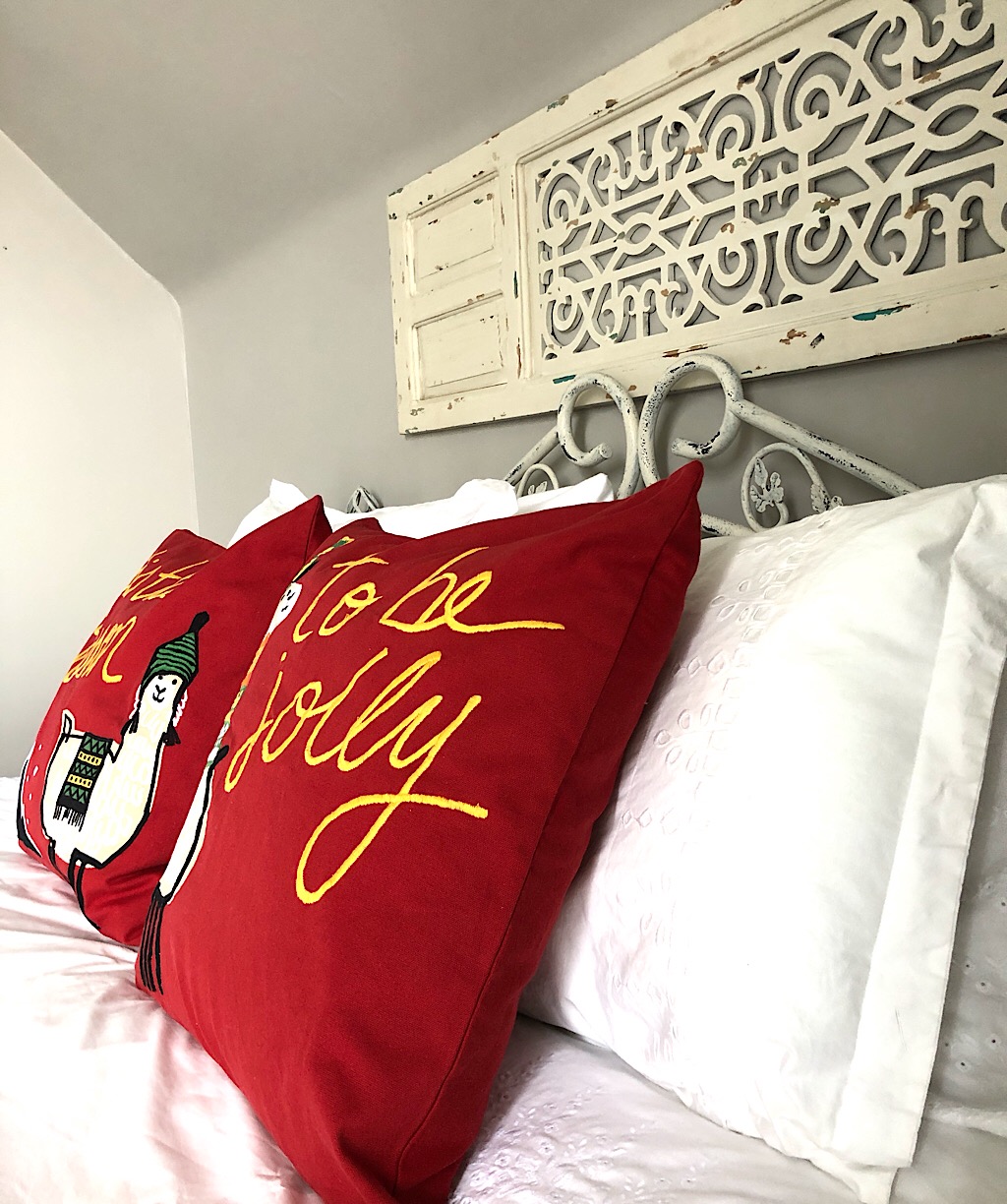 Simple Christmas guest room with The Company Store