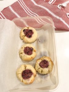 Almond thumbprint cookies with chia jam keto and gluten