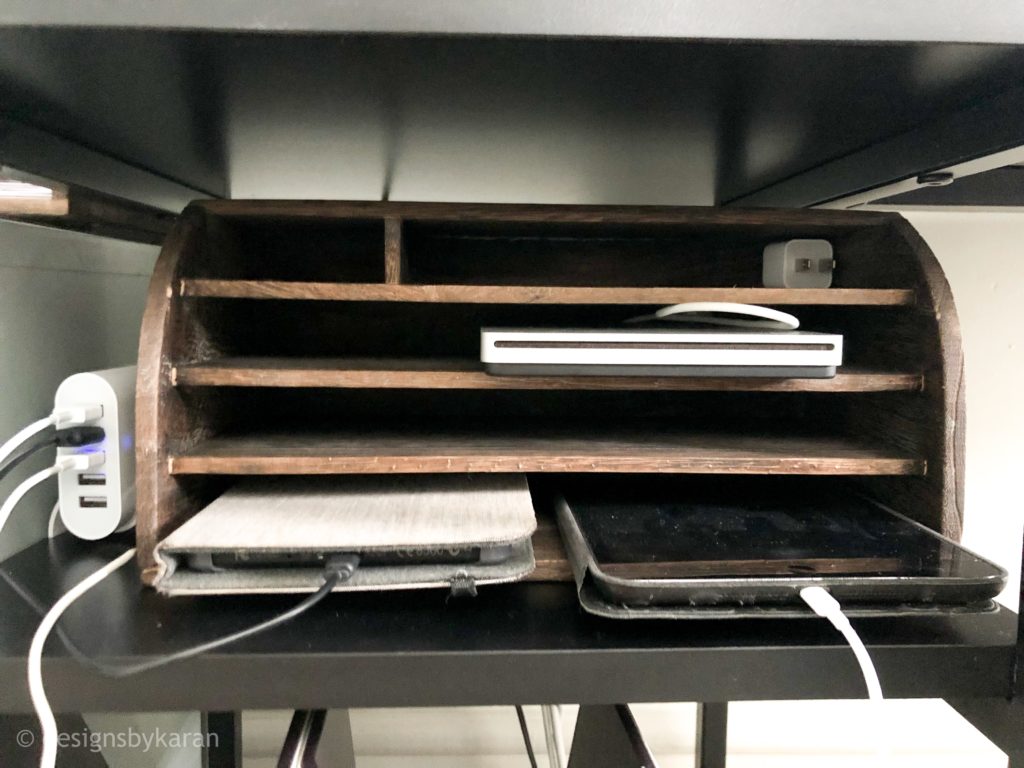 Organize your electronics. I set up a charging station.