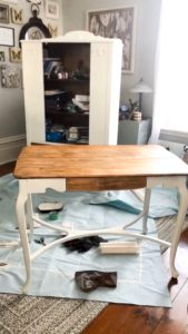 Bringing new life back to old pieces with chalk paint.