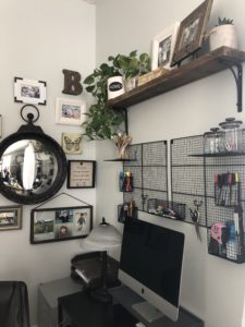 office organization personalize your space. This gallery wall and the plants make this girl pretty happy.