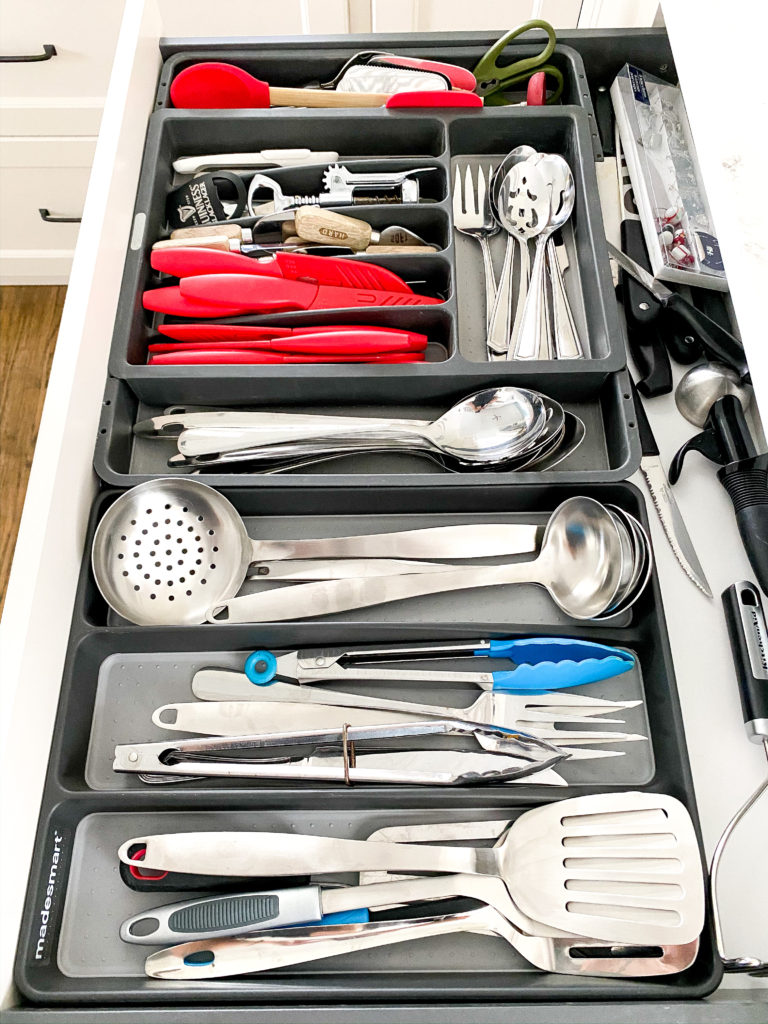 organized large utensil drawer