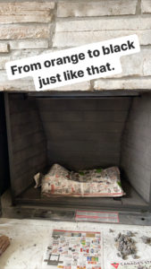 Painted firebox with high heat paint